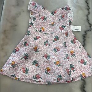 Janie and Jack Pink Floral Dress with Lace